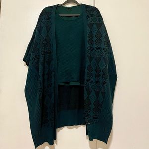 JONES (Austria)Knitted Dark turquoise Cardigan and T-shirt Size Larger